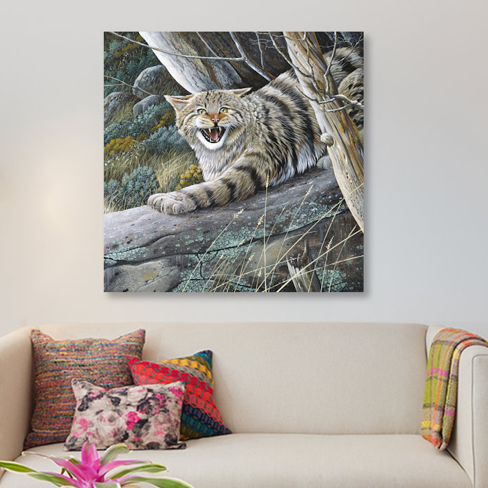« lynx », impression sur toile, H 48 po x l 48 po x P 1,5 po, Toile tendue, Pas de tapis