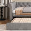 3FT Velvet Daybed Sofa Bed with Slats, 90x190 cm, Grey