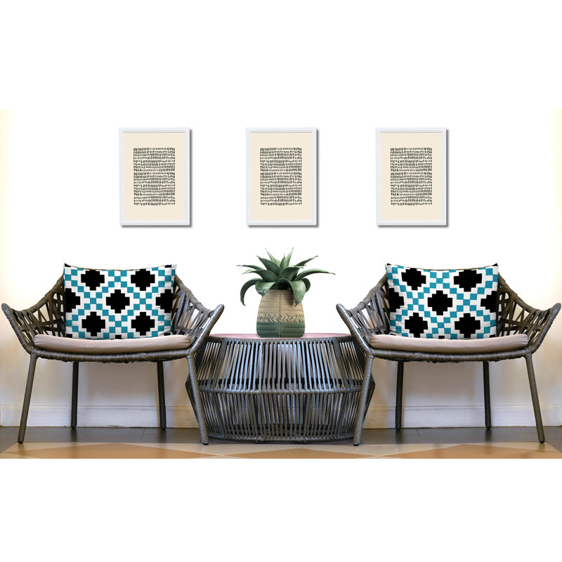 Ensemble de coussins réversibles pour l'intérieur et l'extérieur Kiso, 25x18, Turquoise