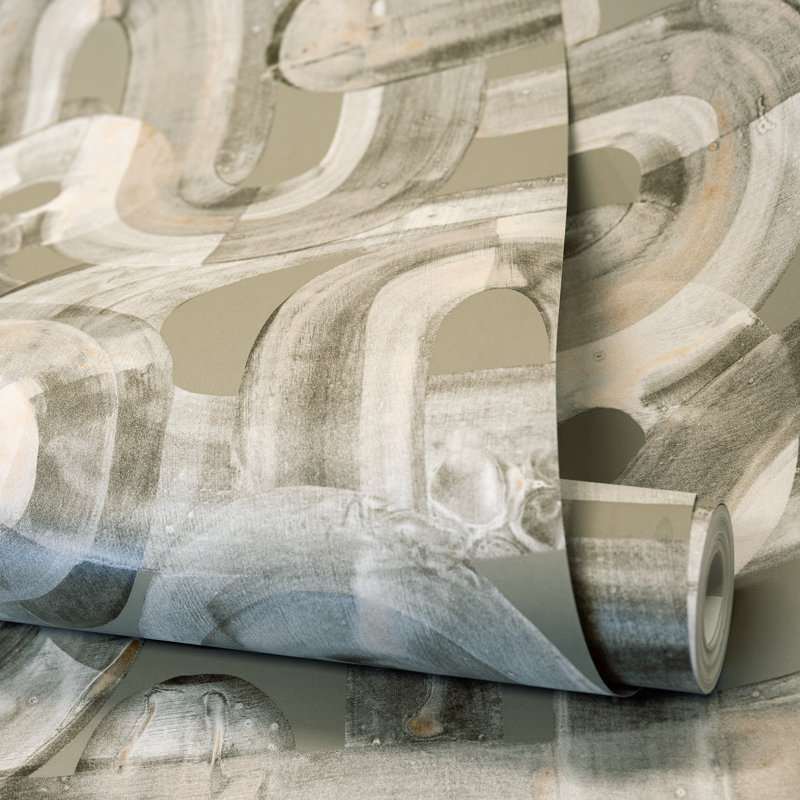 Salt Sheen Finish Penello Brush Dance Design Wallpaper Roll, Bronze
