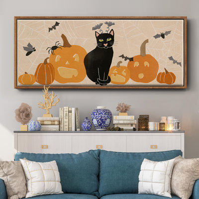 «Pumpkin Patch Cats Collection D», toile encadrée