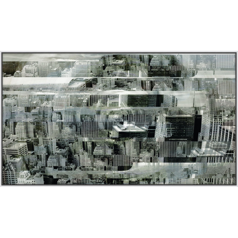 Rippling Worlds 1 Framed Print Canvas, 26" H x 44" W x 2" D
