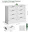 Commode de style campagne blanche l 42,1 po avec 8 tiroirs pour la chambre à coucher et le salon, commode de rangement moderne avec poignée en métal