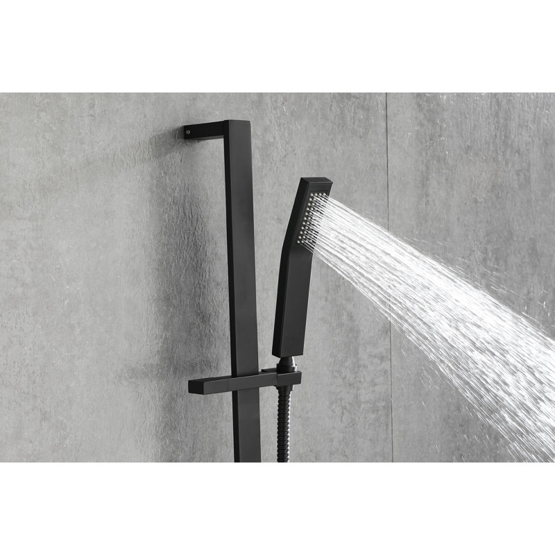Handheld Shower With 28-Inch Slide Bar And 59-Inch Hose, Matte Black Bathroom Nucleus, Adjustable Head, Vigorous Water Flow, Nozzles, Rust- Stainless Steel Element, Powerful Jet,