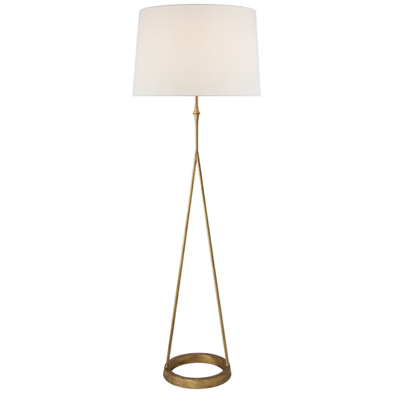 Dauphine Floor Lamp, Fabric, Golded Iron