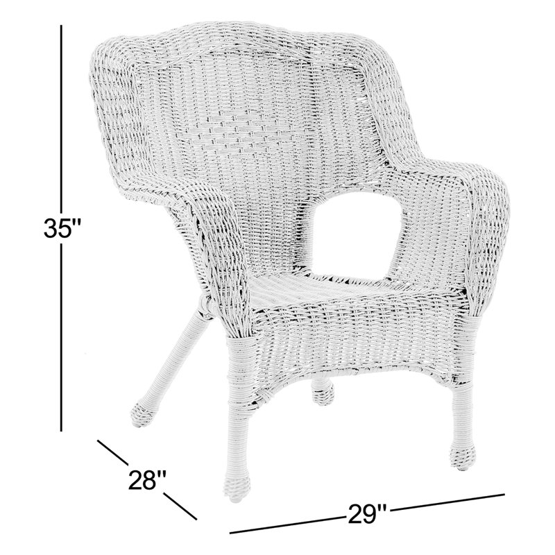 Chaise longue d'extérieur en osier Arved, Blanc