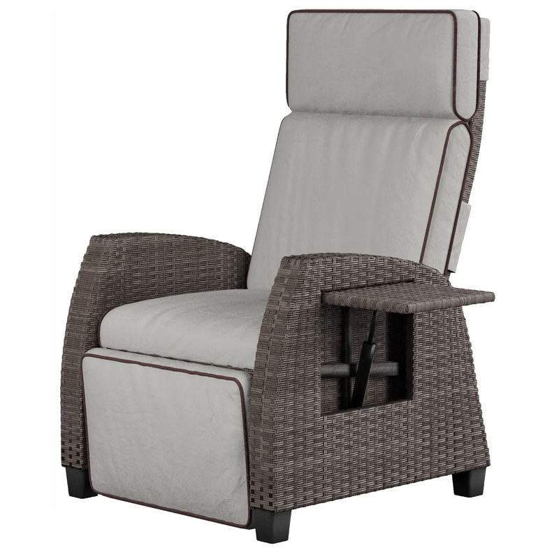 Fauteuil de patio inclinable avec coussin Brazos