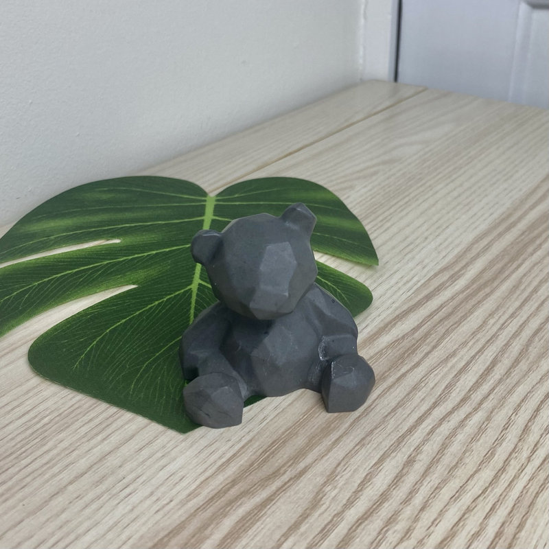 Gidney Mini Bear Ornament Statue, Grey