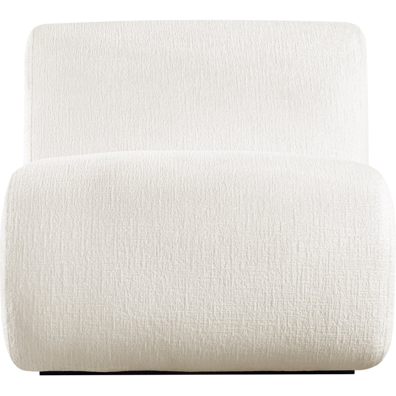 Fauteuil d'appoint Akira, Tissu crème en polyester, Noir, noir, noir, noir