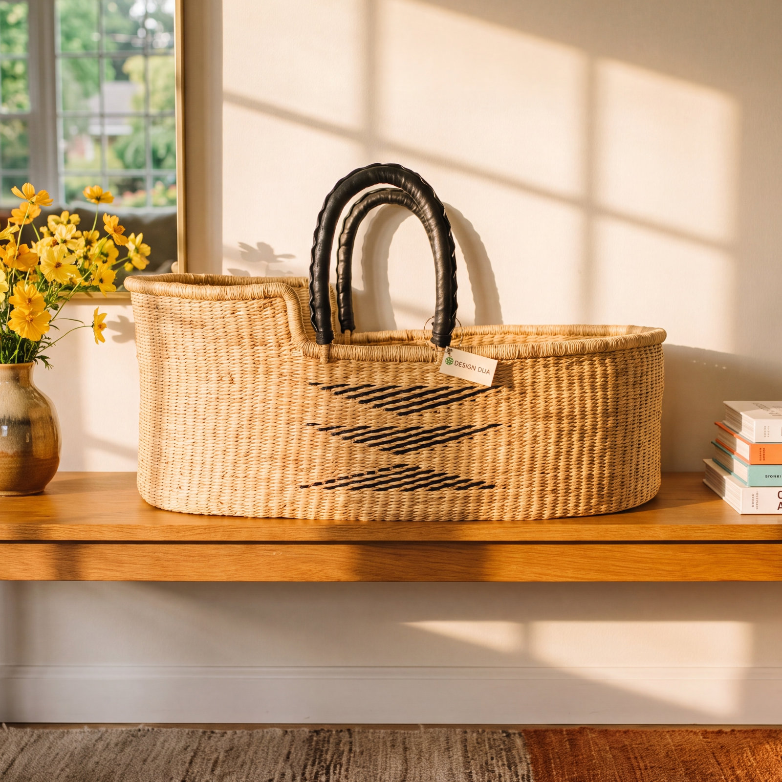 Moses Basket with Bedding, Midnight Diamond