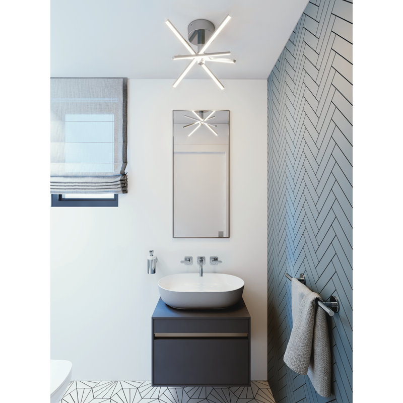 Plafonnier semi-encastré géométrique 1 lumière à DEL 15 po Iuturna