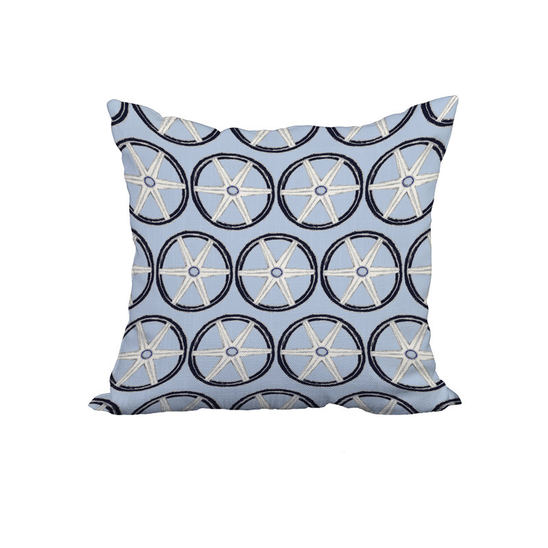 Housse et insert de coussin en coton à motif géométrique Nautical, 18 po x 18 po, Bleu