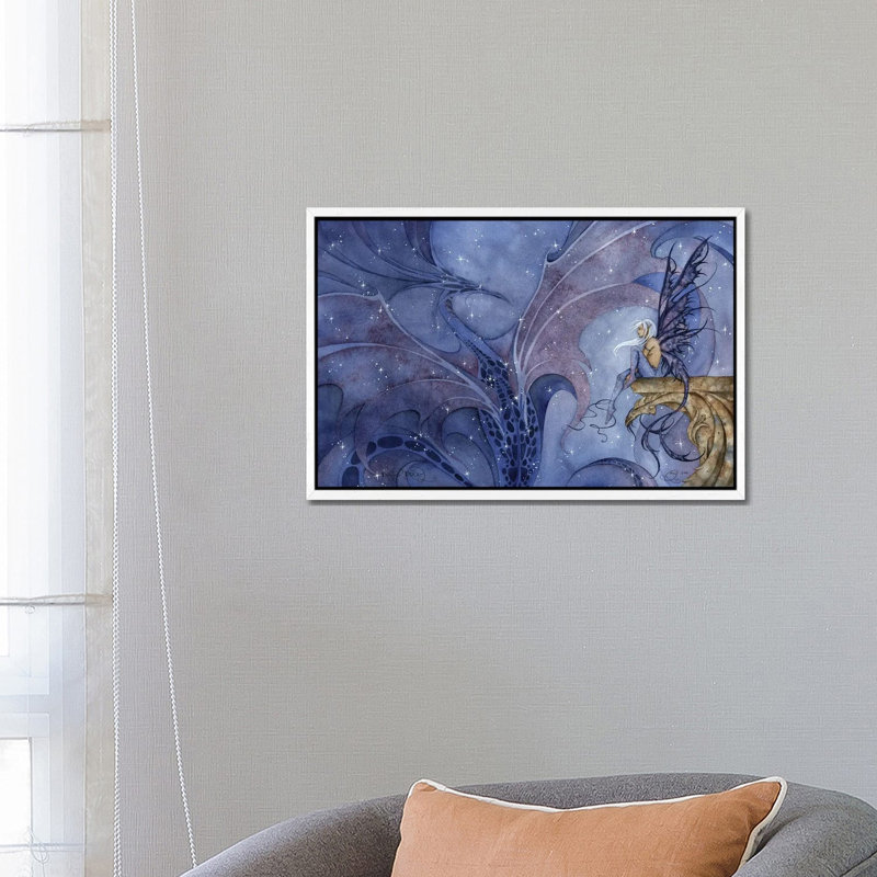 Dragon Dream by Amy Brown - Print on Canvas, White Framed, 45.72cm H x 66.04cm W x 3.81cm D