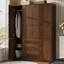 Armoire luxueuse 72 po à 4 portes avec 3 tiroirs et 3 tringles suspendues-1000366063