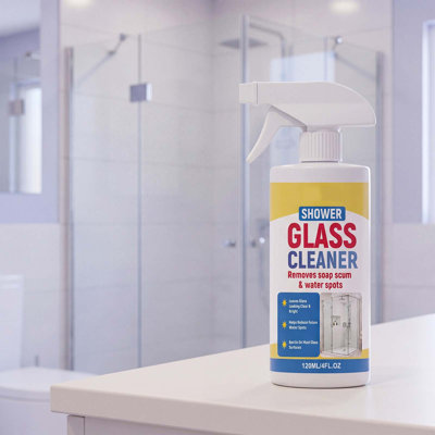 glass detergent Shower Glass Cleaner Spray Hard Water Stain And Soap Scum Remover StreakFree  For Bathroom Glass Doors Mirrors And Surfaces 120ml