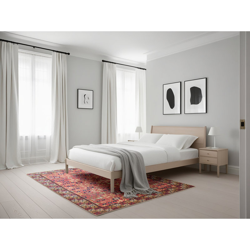 Tapis oriental rouge / beige, Rectangle 5 pi x 7 pi