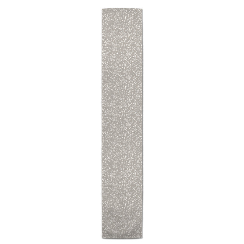 Chemin de table Maribeth, 90 po x 16 po, Kaki, Floral