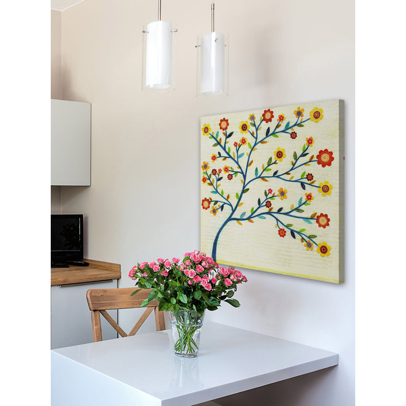 «Indigo Tree» par Vanessa Sascalia, reproduction sur toile tendue, H 40 po x l 40 po x P 1,5 po