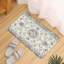 Tapis de cuisine bleu à imprimé floral oriental pour cuisine et décor traditionnel, paquet de 2 décorations bleu beige