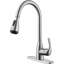 Robinet de cuisine rétractable à poignée simple Modern High Arc avec plaque de pont (ensemble de 2)-128613741