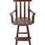 Chaise bistro rustique en bois de sapin brun avec accoudoirs et tabouret pivotant à 360 ° résistant pour une utilisation à long terme-1066662734