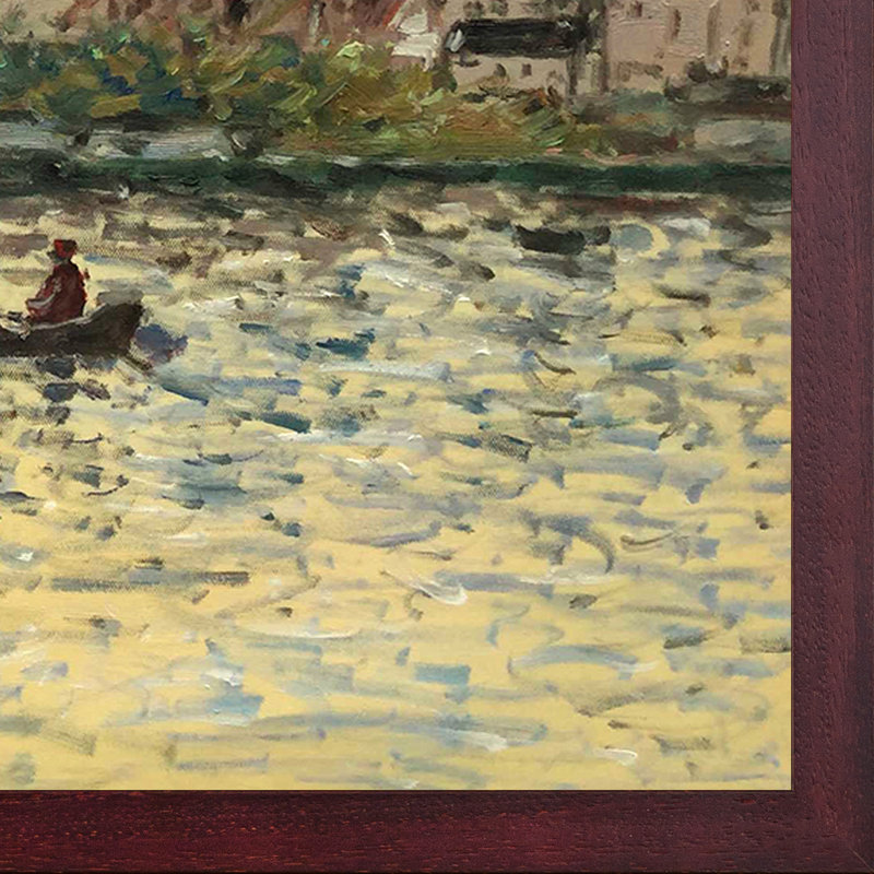 "La seine à Vetheuil", reproduction d'art sur toile, H 22,5 po x l 26,5 po x P 2 po, Acajou