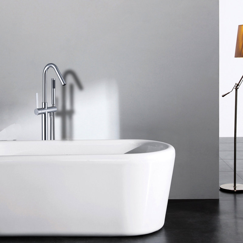 Modern Freestanding Bathtub Faucet With Hand Shower, , 44in Depth, 8in Width, 7in Height, 9lb, Bathroom Filler Tub Shower In , Metal Construction, D X W H, Fixture