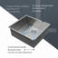 Évier de cuisine encastrable 25 po - Évier de cuisine encastrable 25 po x 22 po x 9 po en acier inoxydable calibre 18