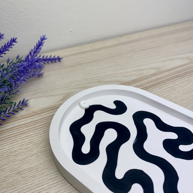 Black Swirls Incense Holders Dish