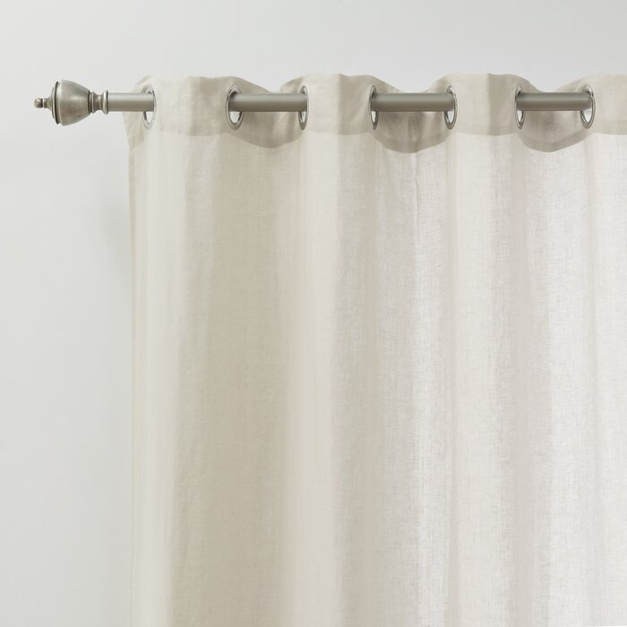 August Grove® Kolambe Linen Semi-Sheer Curtain Panel & Reviews | Wayfair