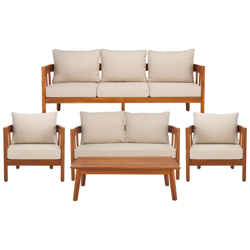 Stefanus 5 Piece Patio Conversation Set