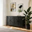 Armoire avec 4 portes et 4 tablettes ouvertes - Armoire de rangement autoportante (noir / brun)-121413037