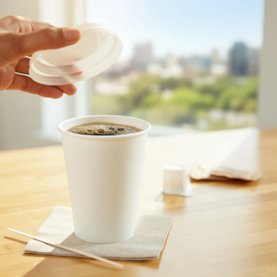 Tasses à café en papier jetables blanches de 8 oz, paquet de 1000. Convient pour un usage commercial et domestique, pour les boissons chaudes et froides.