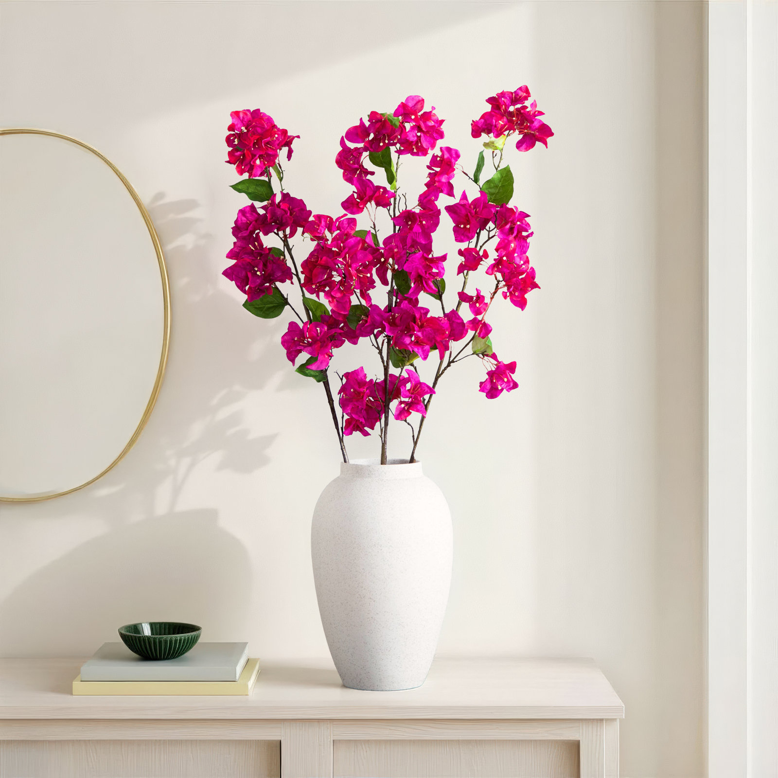 47in. Artificial Bougainvillea Flower Stems, Set of 3, Purple