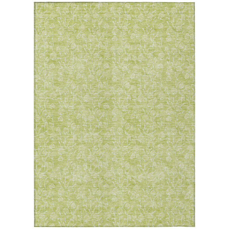 Granier Washable Floral Indoor / Outdoor Rug, Rectangle 10' x 14'