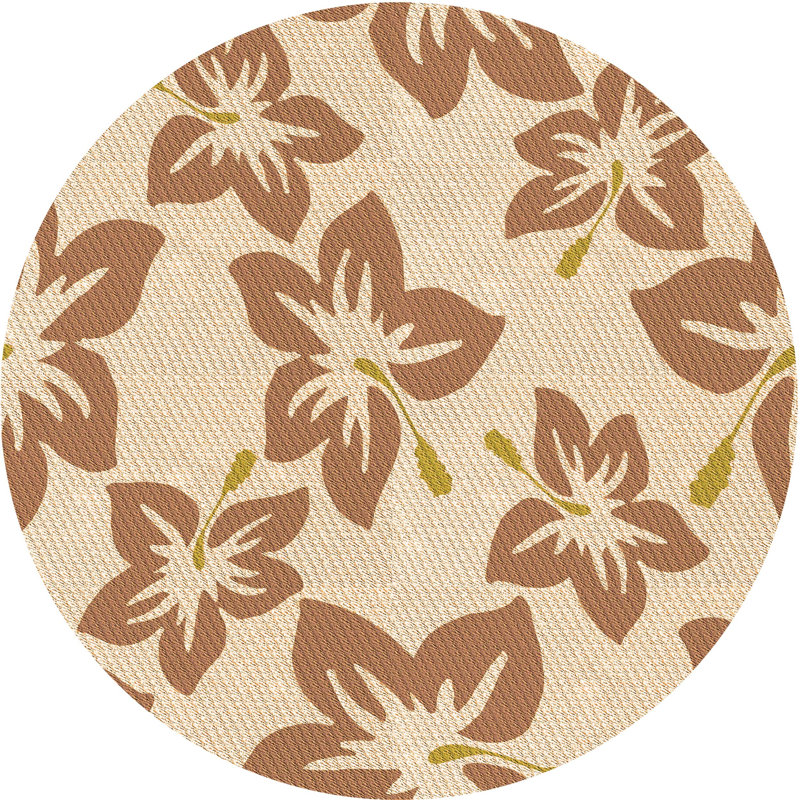 Floral Indoor Rug, Round 8'