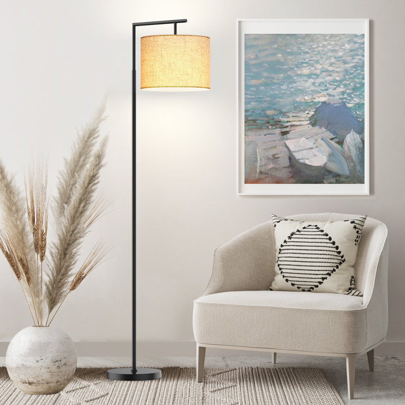 Lampe sur pied arquée 64 po Haileyville, Noir