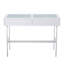 Console contemporaine en bois blanc, acier blanc et plateau en verre-456120486