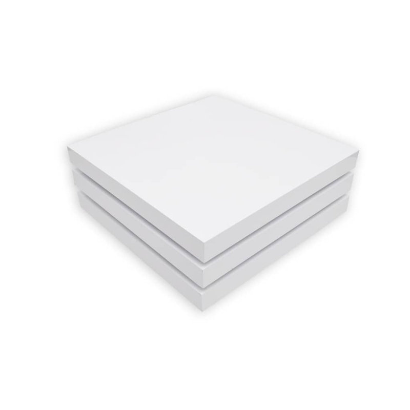 Azmat Floor Shelf Coffee Table with Storage, 13.78cm H x 80cm L x 80cm D, White