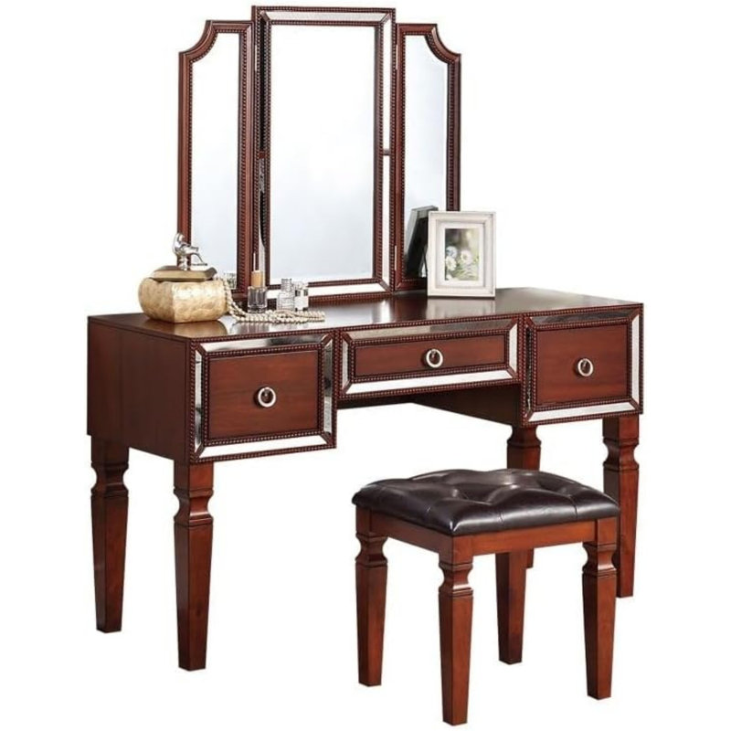 Luxurious Majestic Classic Vanity Set w Stool