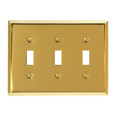 Amerelle Century Polished Brass 3 gang Metal Toggle Wall Plate 1 pk