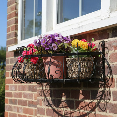 Metal Scrollwork Wall Planter Display Rack
