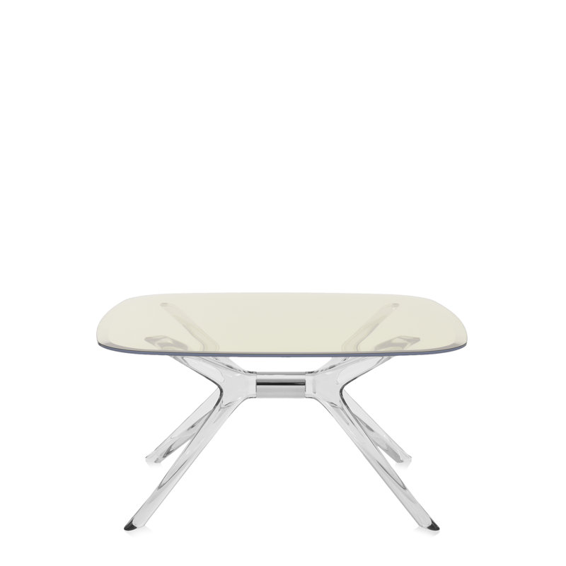 Table basse Blast, Cristal-chrome, Jaune