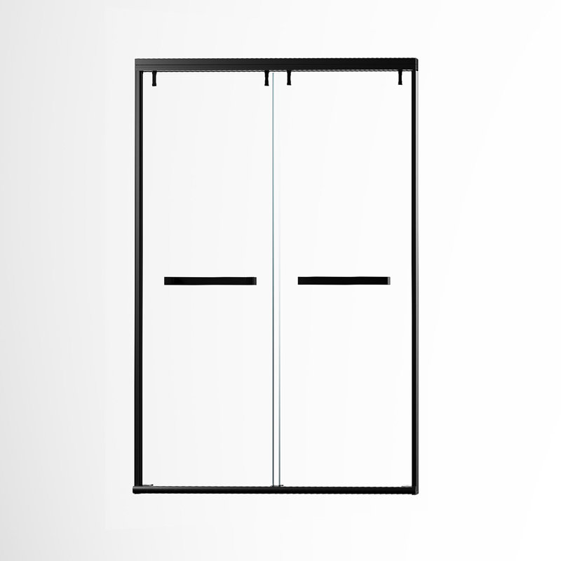 Double Sliding Framed Shower Door, 44" - 48" W x 76" H, Featuring 5/16" (8mm) Tempered Glass and Stainless Steel Hardware