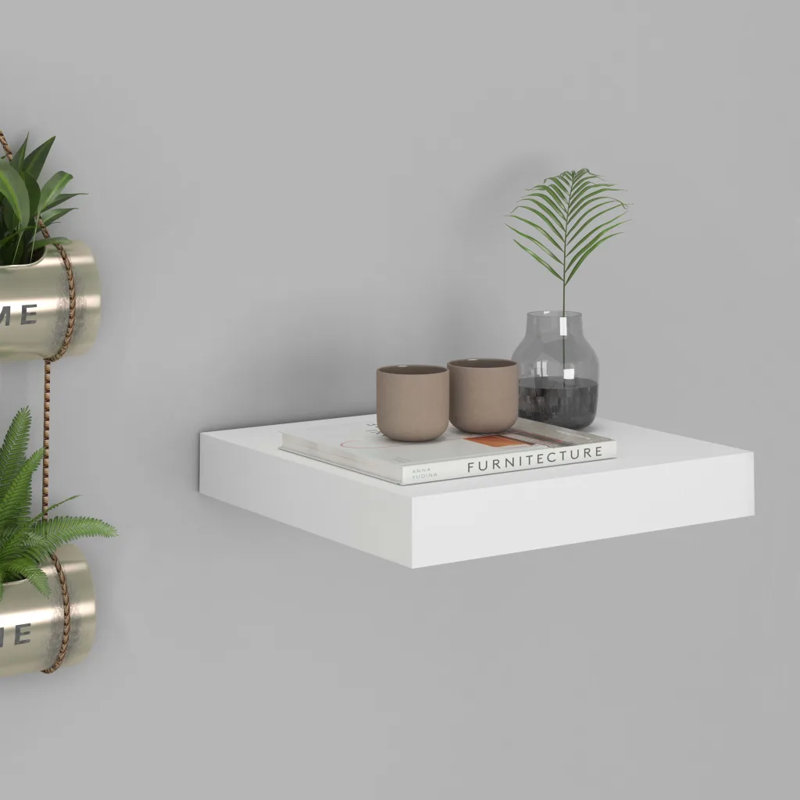 Artamas Floating Shelf, 3.8cm H x 23.5cm W x 23cm D, White