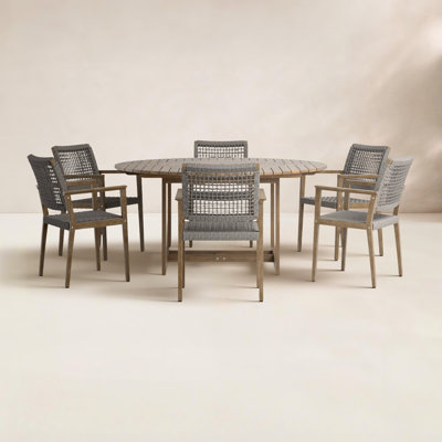 Fleur 63" Eucalyptus Patio Dining Set