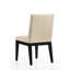 Table de salle à manger 59 "et chaise, noir ébène avec chaise en tissu beige, bois massif, idée de pensée moderne et ergonomique large noir, style élégant