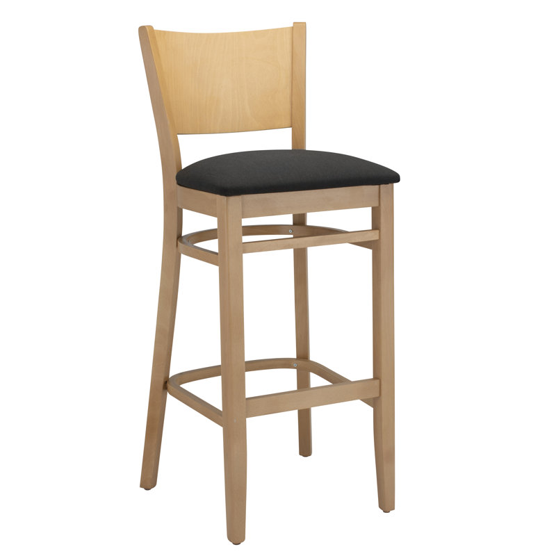 Tabouret de comptoir bar & Calina, Naturel, Tabouret de bar (assise de 30 po de hauteur), Noir