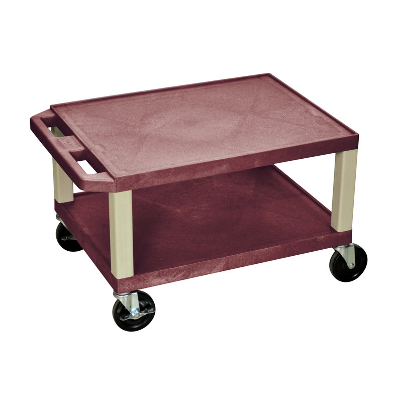 Tuffy 16'' H AV Cart with Wheels, Nickel, Black
