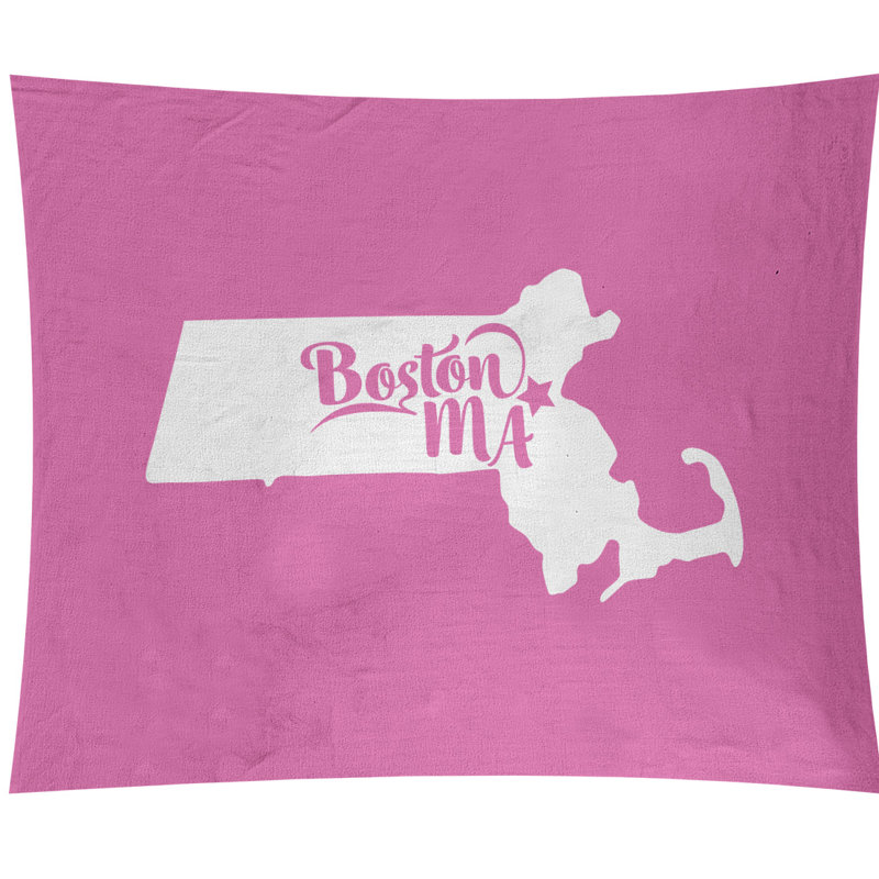 Tapisserie murale boston massachusetts, H 27,5 po x l 37,5 po, Rose